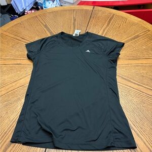 adidas Black Striped Performance Top with Logo Tag